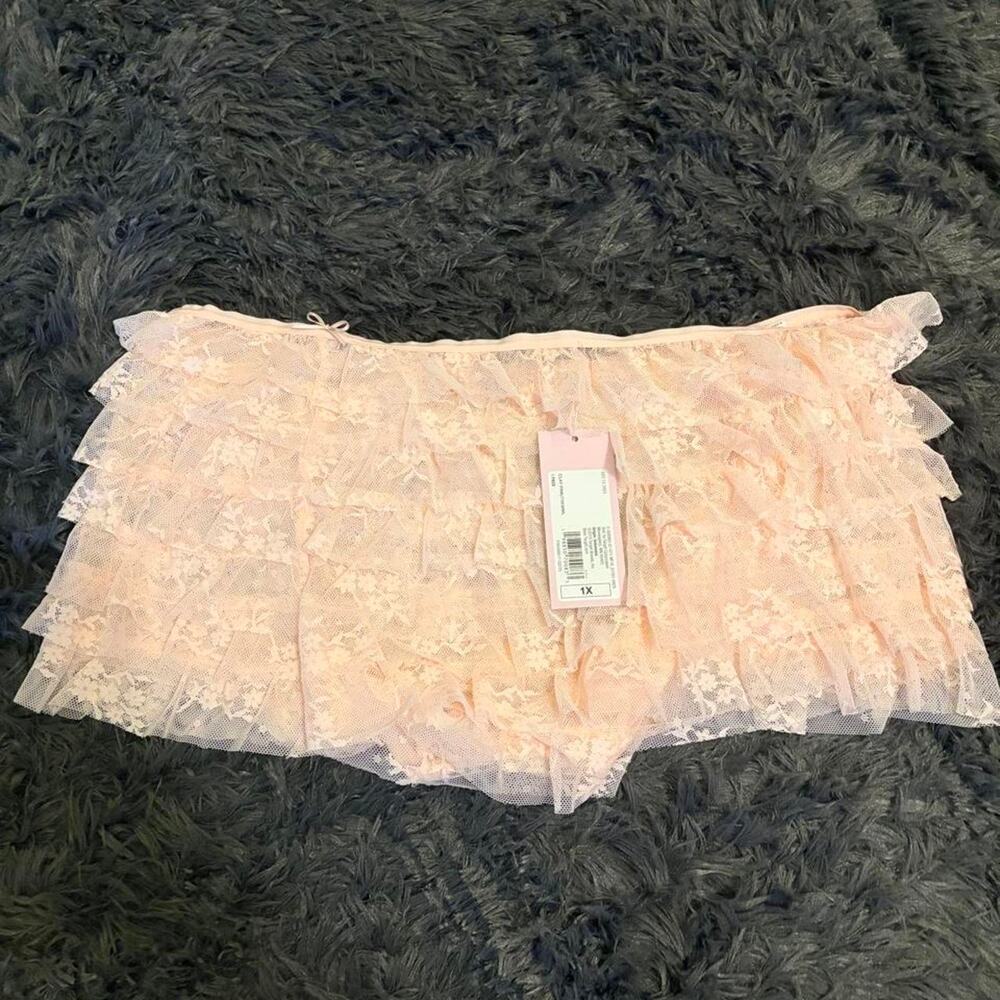 Women's Ruffle Lace Bloomer, Size 1X